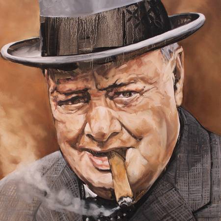 Artwork full view - Portrait of Winston Churchill