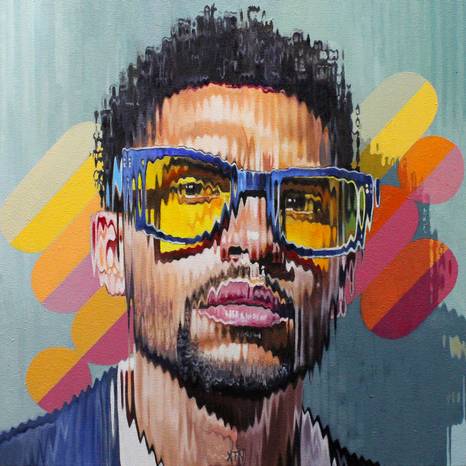 Corn&eacute; Eksteen's painting - Diurnal//Optical Bias XY | II  | 50 x 50cm | Oil on canvas | 2026