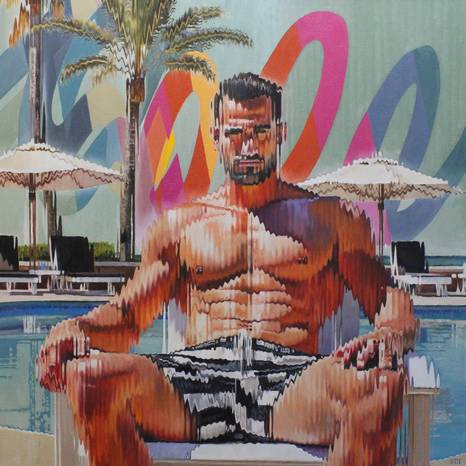Corn&eacute; Eksteen's painting - Diurnal//Solar Flare | 85 x 85cm | Oil on canvas | 2026